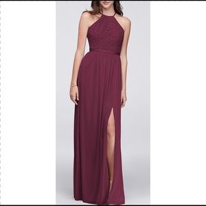 David’s Bridal Open Back Lace Bridesmaid Dress